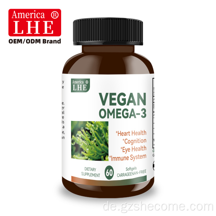Shecome Vegane Omega-3-Algen-Softgels für die Herzgesundheit